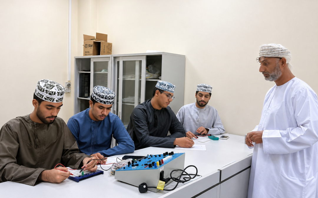 جامعة التقنية بصحار تنظم ورشة حول “أساسيات التوصيلات الكهربائية والإلكترونية”